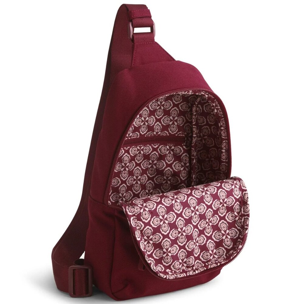 Vera Bradley Outlet Lighten Up Essential Sling Backpack in Pomegranate/NWT - Picture 3 of 9